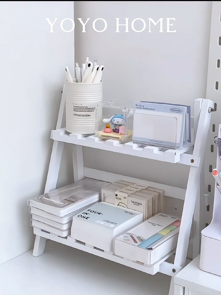 Handmade Foldable Wooden Desktop Organizer