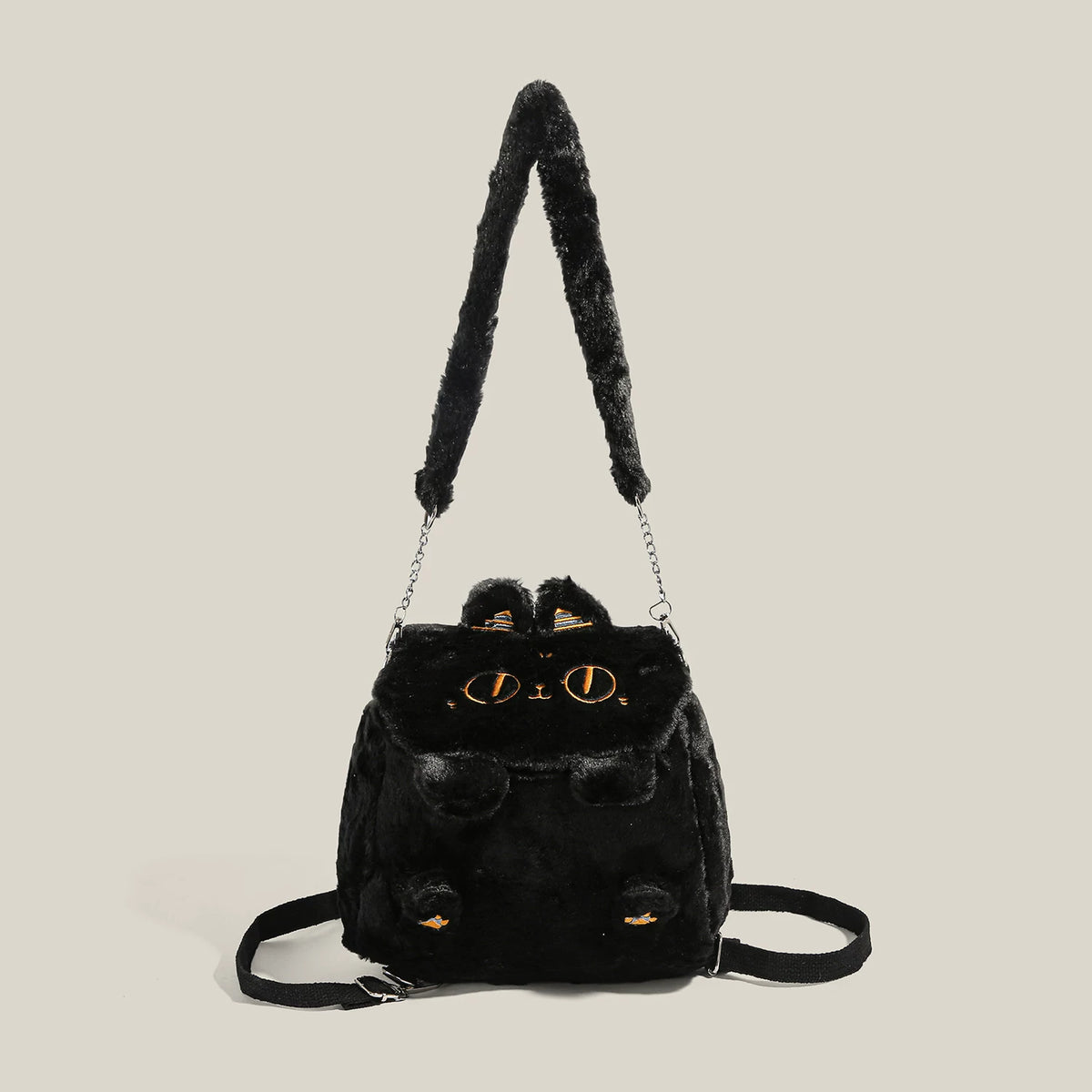 Anderson Cat Embroidered Plush Backpack