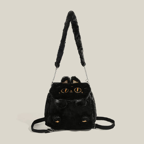 Anderson Cat Embroidered Plush Backpack