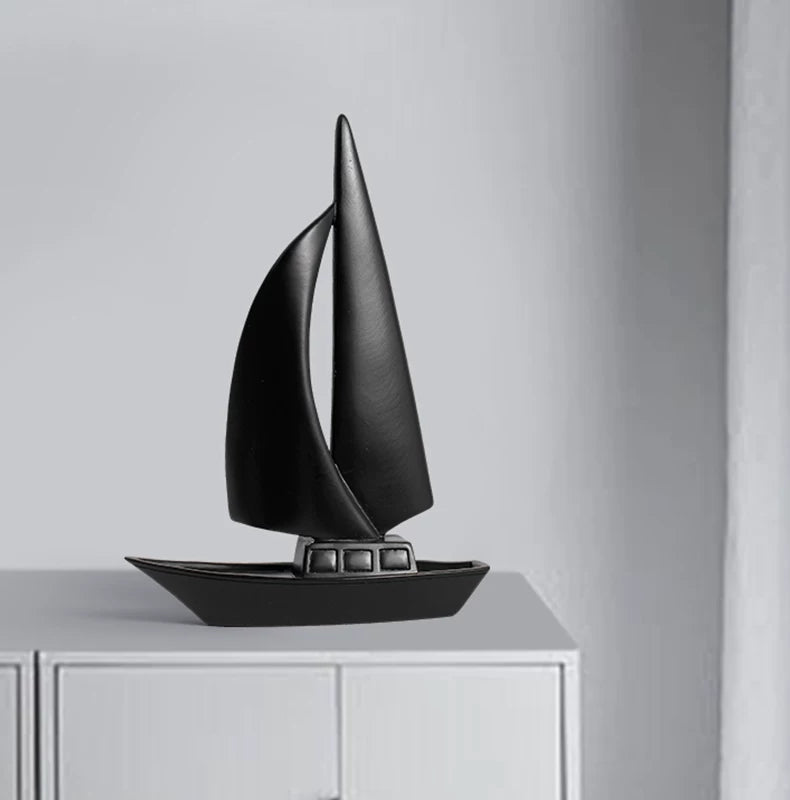 Modern Minimalist Sailboat Sculpture
