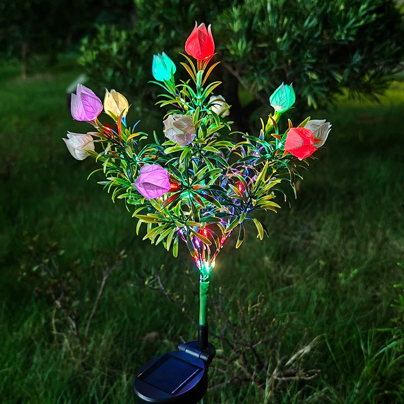 Solar LED Gardenia Flower Garden Stake