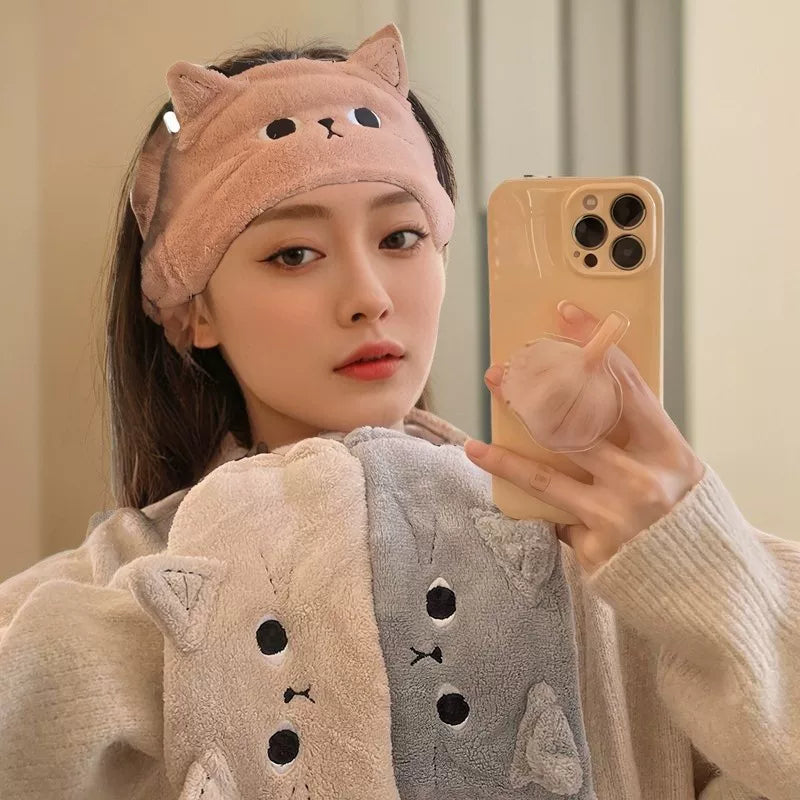 Plush Cat Ear Spa Hairband