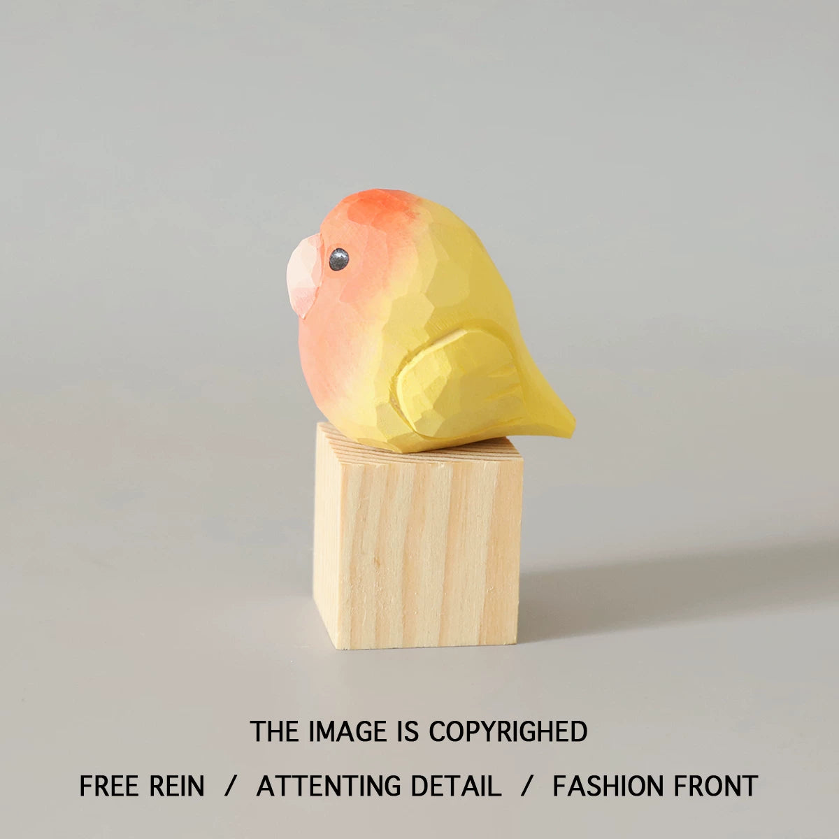 Carved Wooden Parrot Figurine