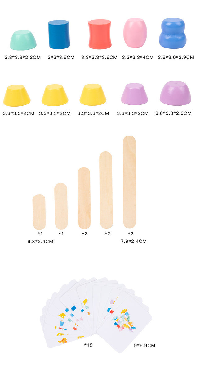 Wooden Dinosaur Balance Stacking Challenge Set