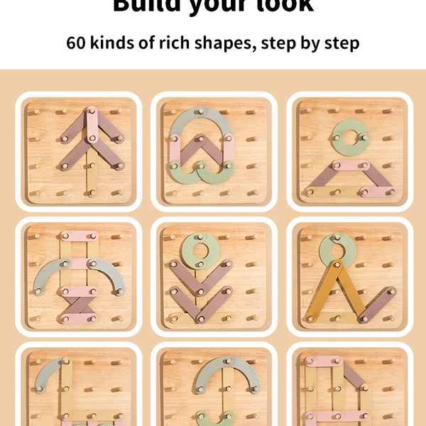 The 'Shape Shifter' Creative Wooden Pegboard | Montessori Construction Set