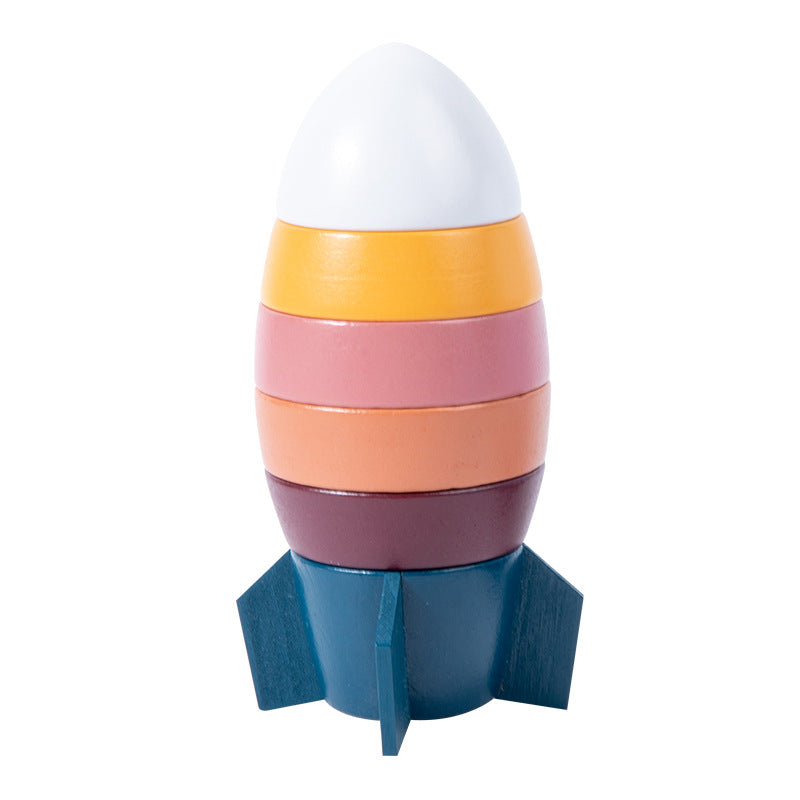 Wooden Rocket Stacker & Balancing Toy