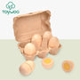 Farm-Fresh" Wooden Play Egg Set – Box of 6