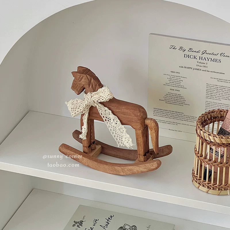 Hand-Carved Wooden Rocking Horse