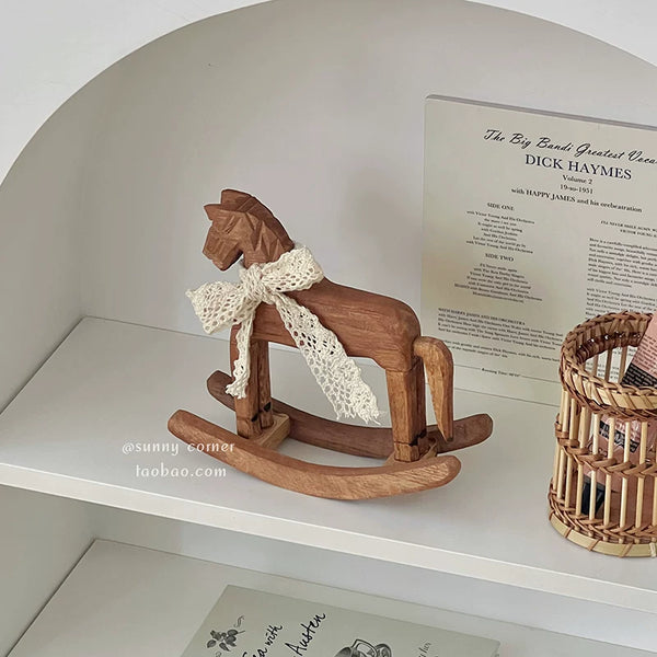 Hand-Carved Wooden Rocking Horse