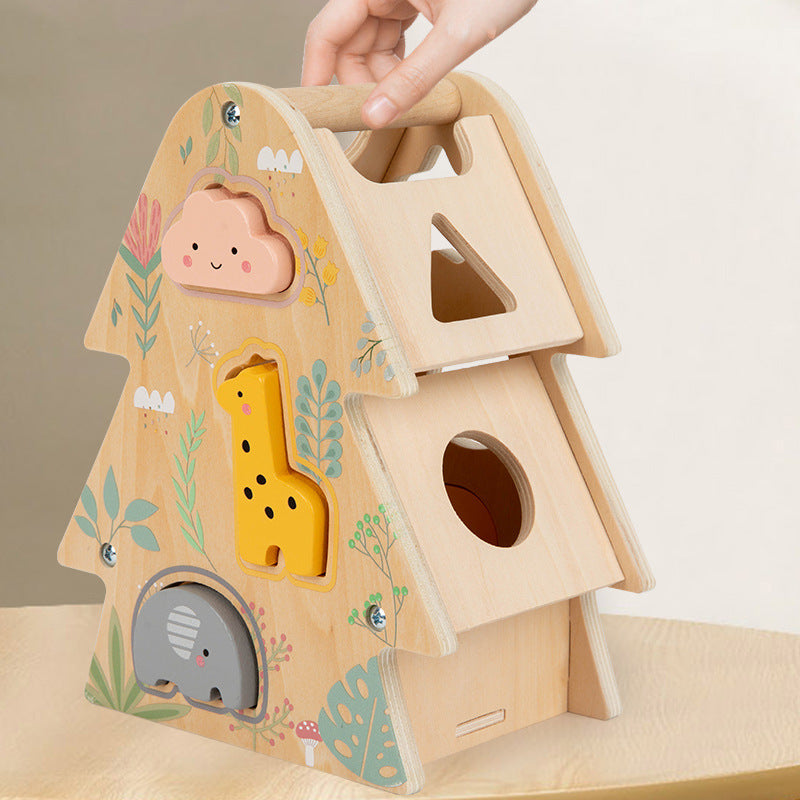 The Big Tree Wisdom House – Wooden Shape Sorter & Storytelling Set