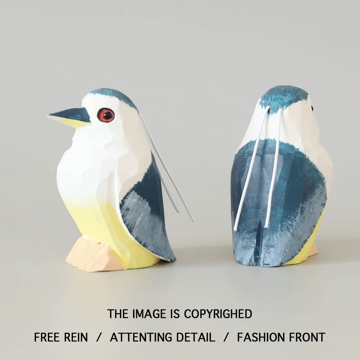 Handmade Black-Crowned Night Heron Wooden Figurine