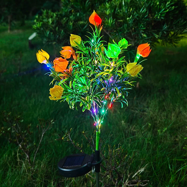 Solar LED Gardenia Flower Garden Stake