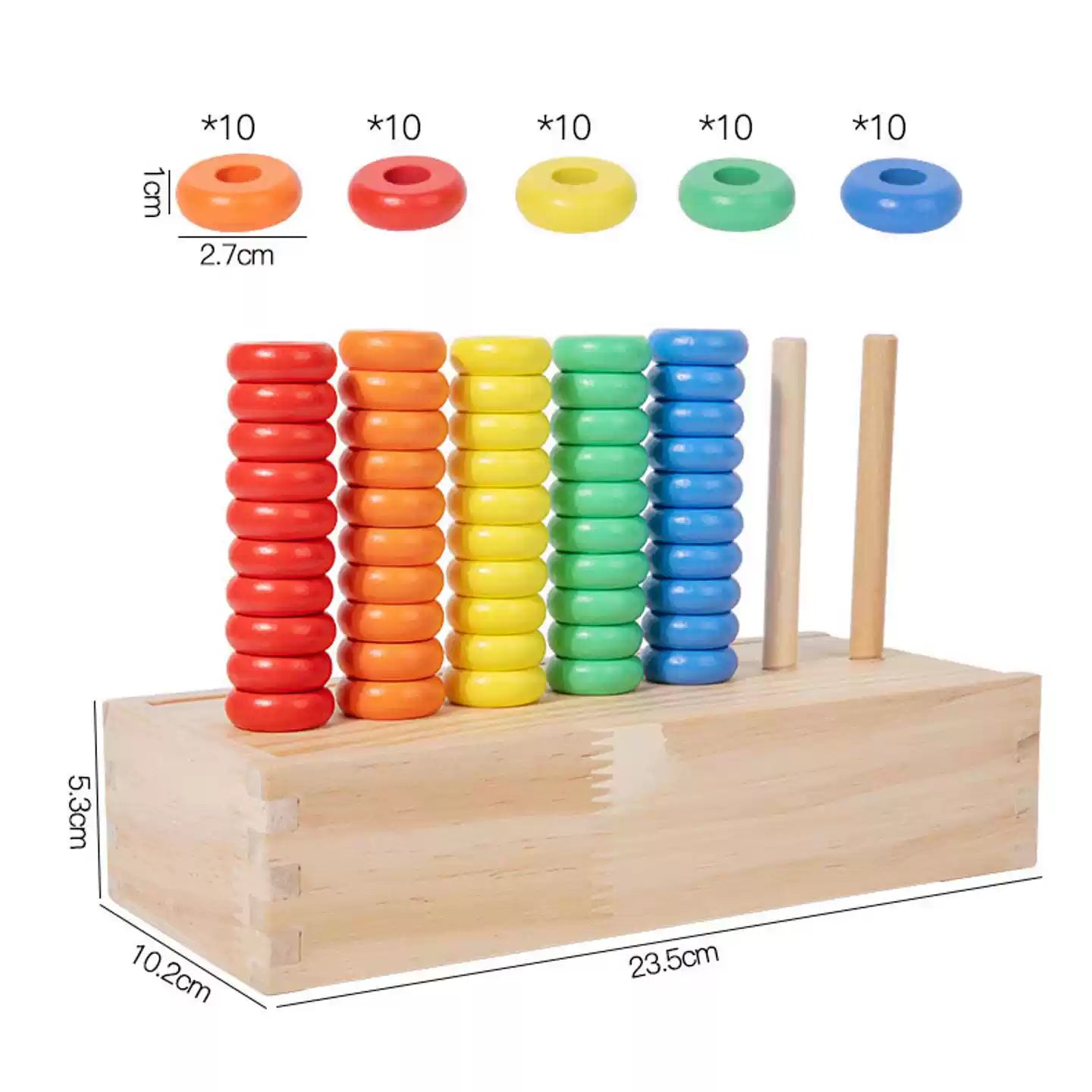 Wooden Color Sorting & Stacking Box