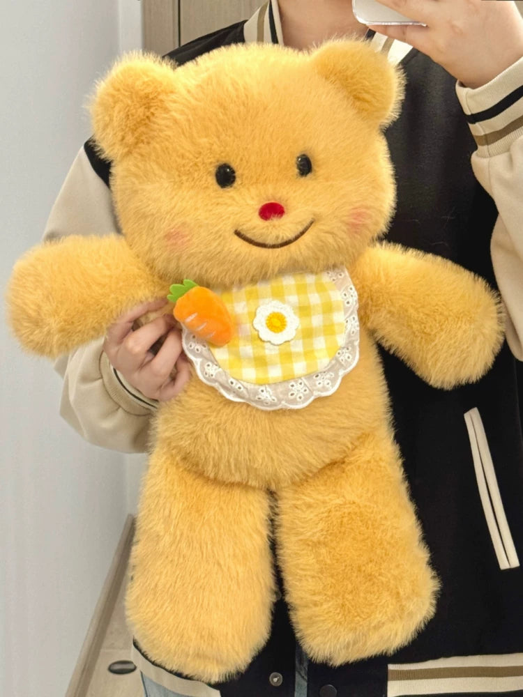 Running Cream Bear Plush Cushion