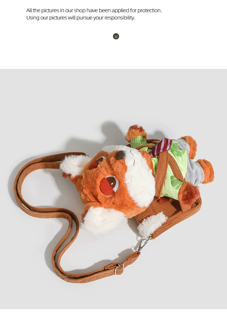 Plush Fox and Rabbit Crossbody Bag