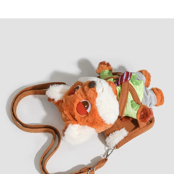 Plush Fox and Rabbit Crossbody Bag