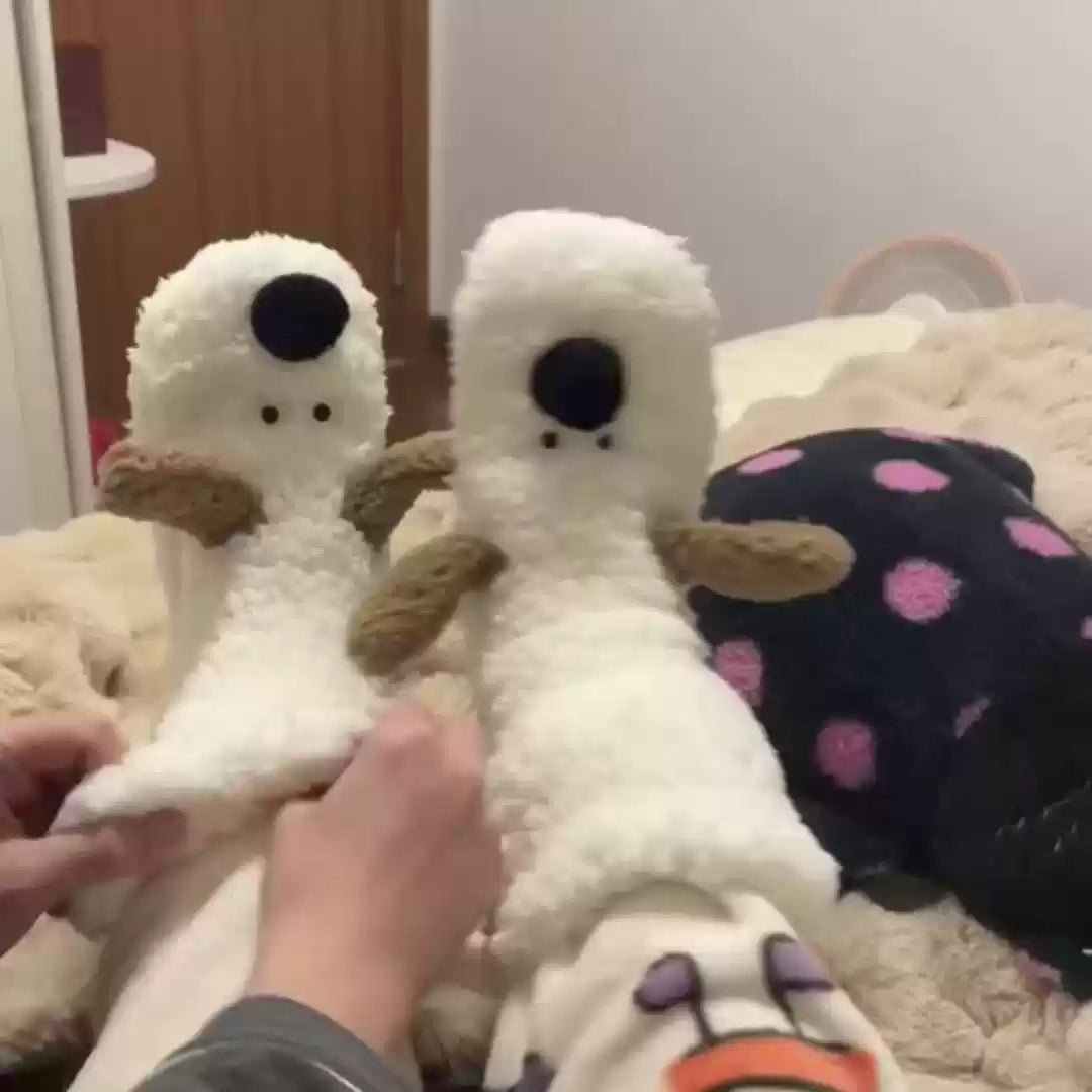 Fluffy White Dog Floor Socks