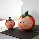Hand-Carved Wooden Persimmon Pig FantastiKurios