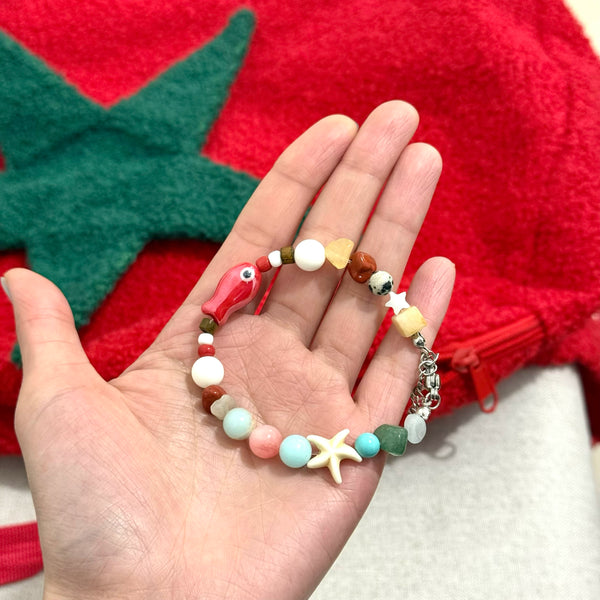 Handmade Ceramic Little Fish Bracelet Set