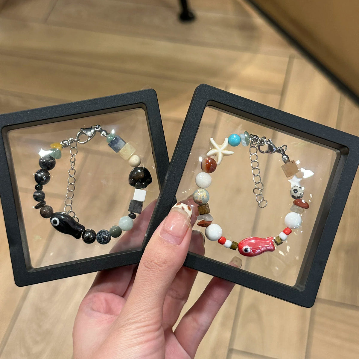 Handmade Ceramic Little Fish Bracelet Set