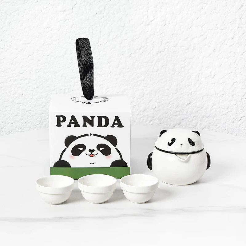 Portable Panda Travel Tea Set with Gift Box
