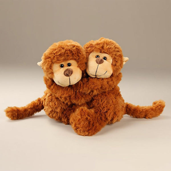 Hugging Monkey Plush Duo – Soft Cuddly Twin Set