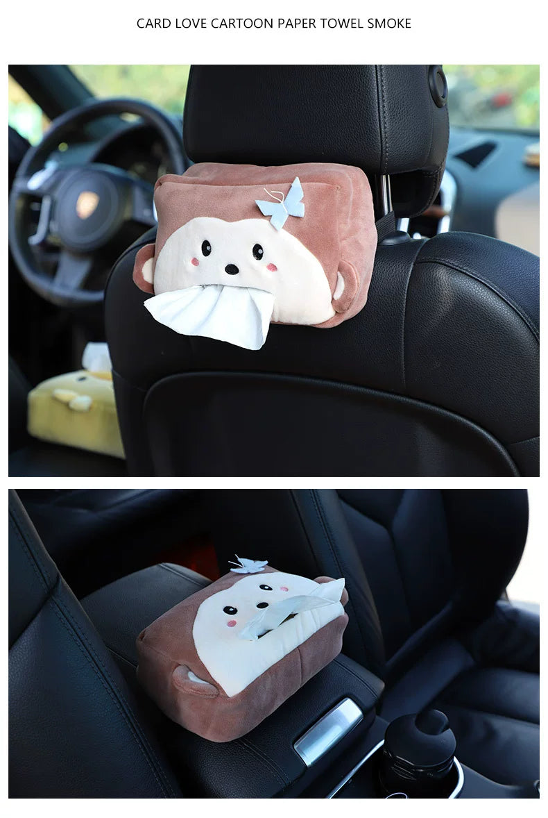 Cute Plush Car Tissue Holder