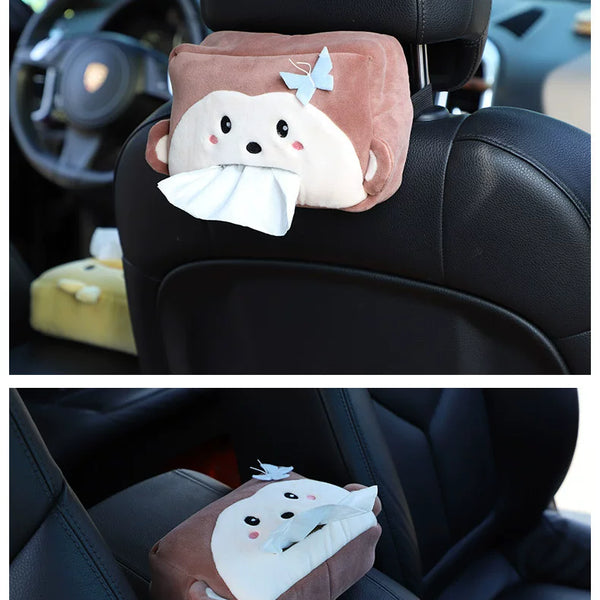 Cute Plush Car Tissue Holder