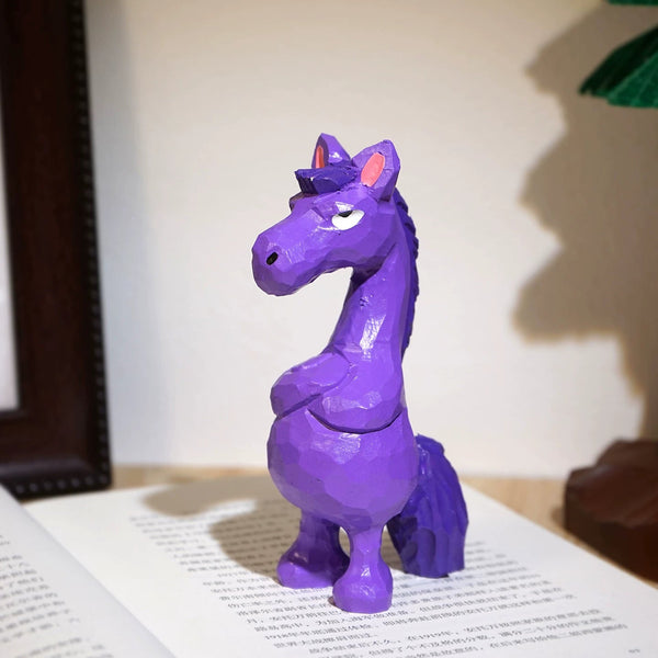 Hand-Carved Painted Wooden Horse Figurine FantastiKurios