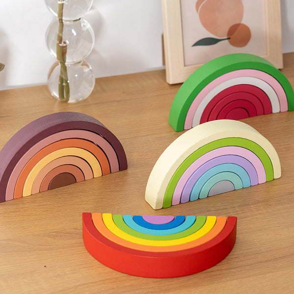 The Little Rainbow Stacker | 7-Piece Wooden Building Set