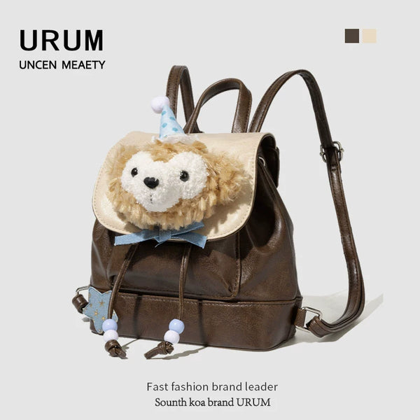 Duffy Bear Drawstring Plush Backpack