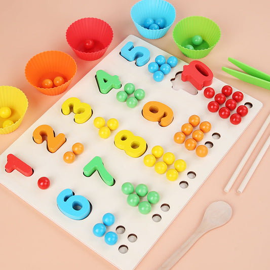 Wooden Montessori Number & Bead Sorting Board Fantastik Curios