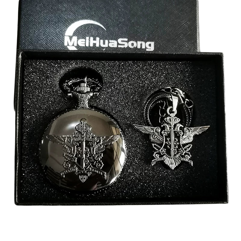 Classic Anime Pocket Watch and Necklace Set