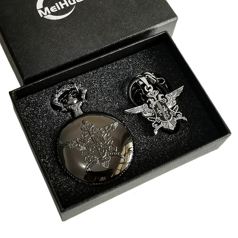 Classic Anime Pocket Watch and Necklace Set