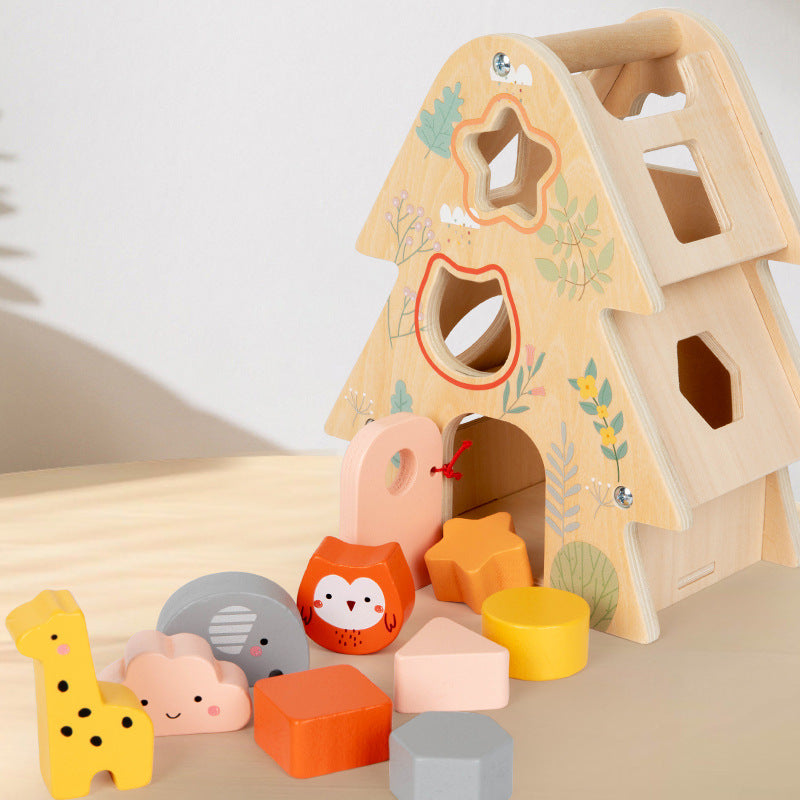 The Big Tree Wisdom House – Wooden Shape Sorter & Storytelling Set