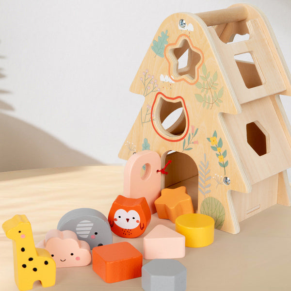 The Big Tree Wisdom House – Wooden Shape Sorter & Storytelling Set