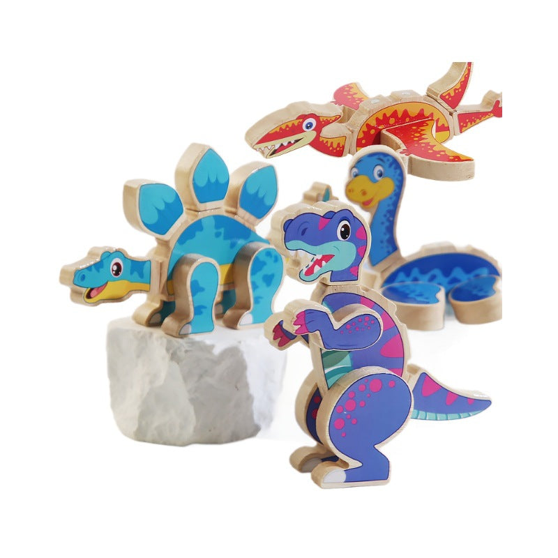 Mix & Match Magnetic Wooden Dinosaurs (Set of 4)