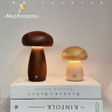 Minimalist Wooden Mushroom Night Light FantastiKurios
