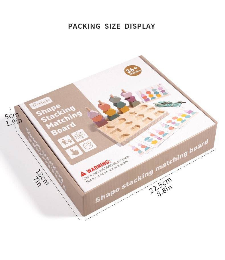 The 'Do-It-All' Wooden Shape Stacker & Lacing Set Fantastik Curios