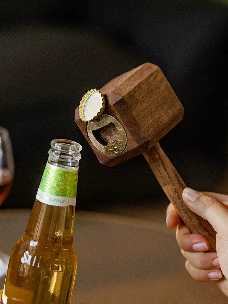 Thor's Hammer Wooden Bottle Opener & Desktop Ornament
