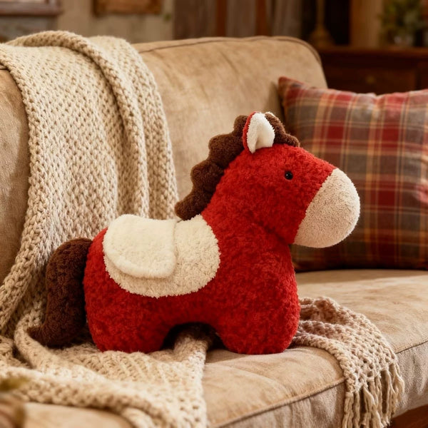 Lucky Red Horse Plush Mascot