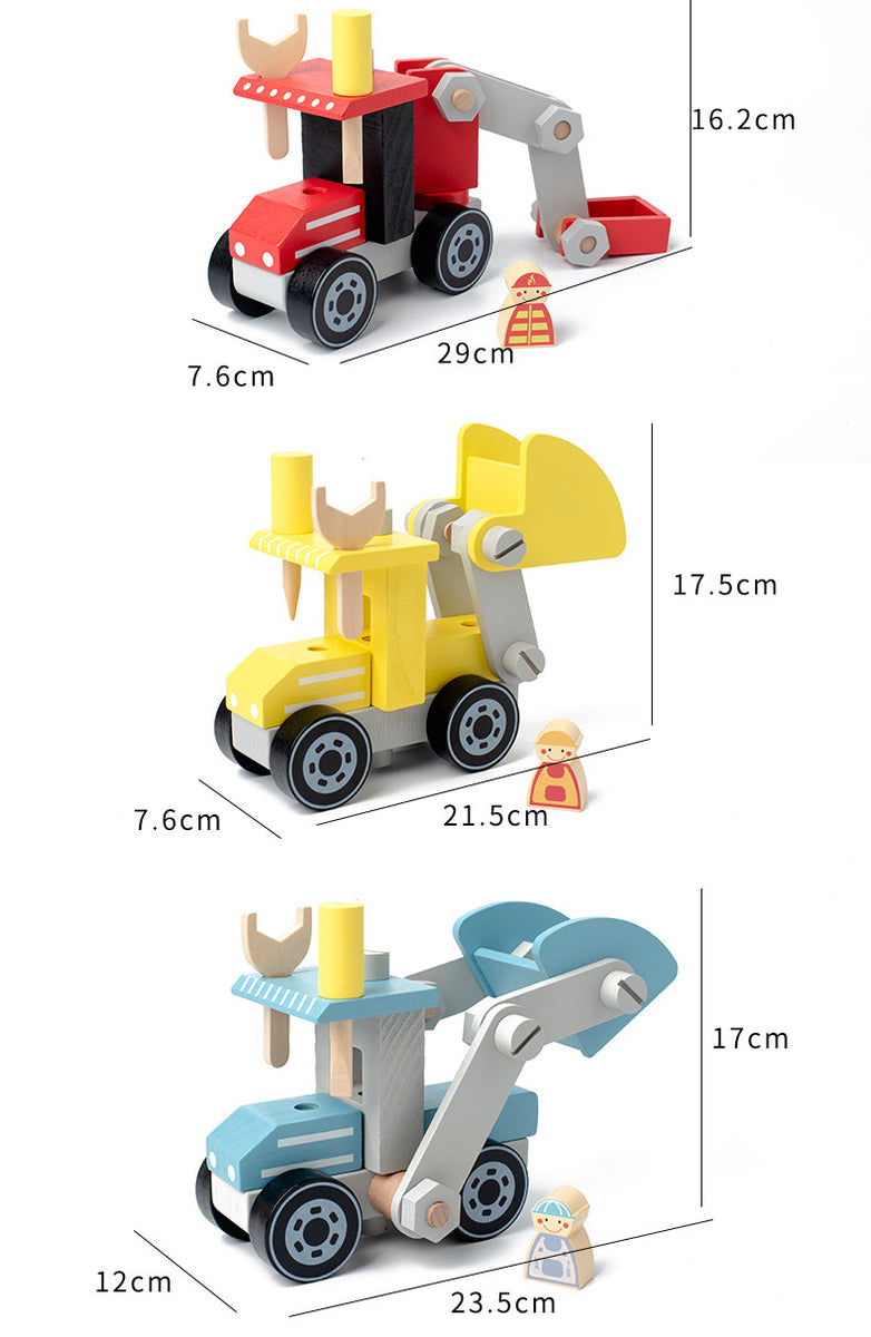 Build-Your-Own Wooden Construction Vehicle Set
