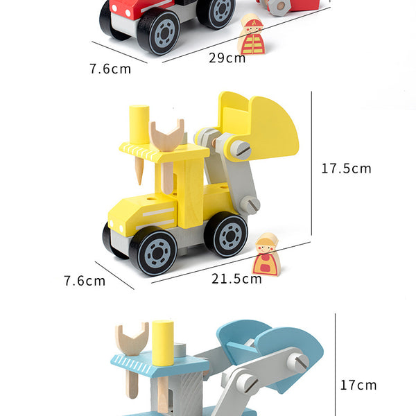 Build-Your-Own Wooden Construction Vehicle Set