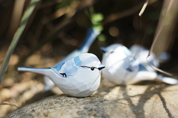 Hand-Carved Wooden Bird Figurine
