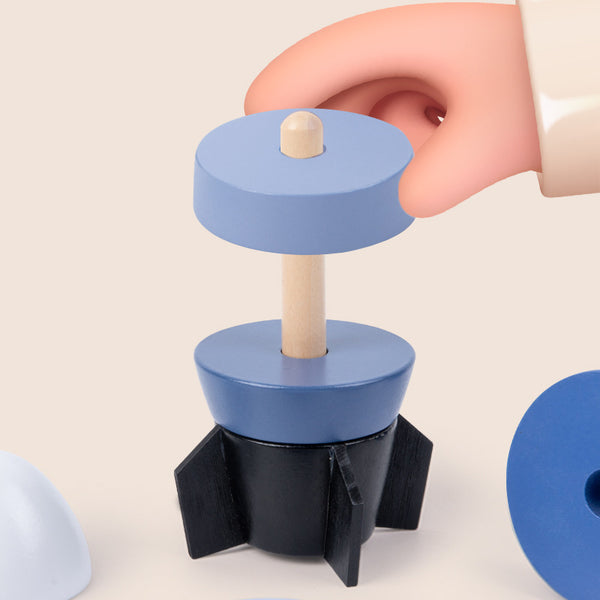 Wooden Rocket Stacker & Balancing Toy