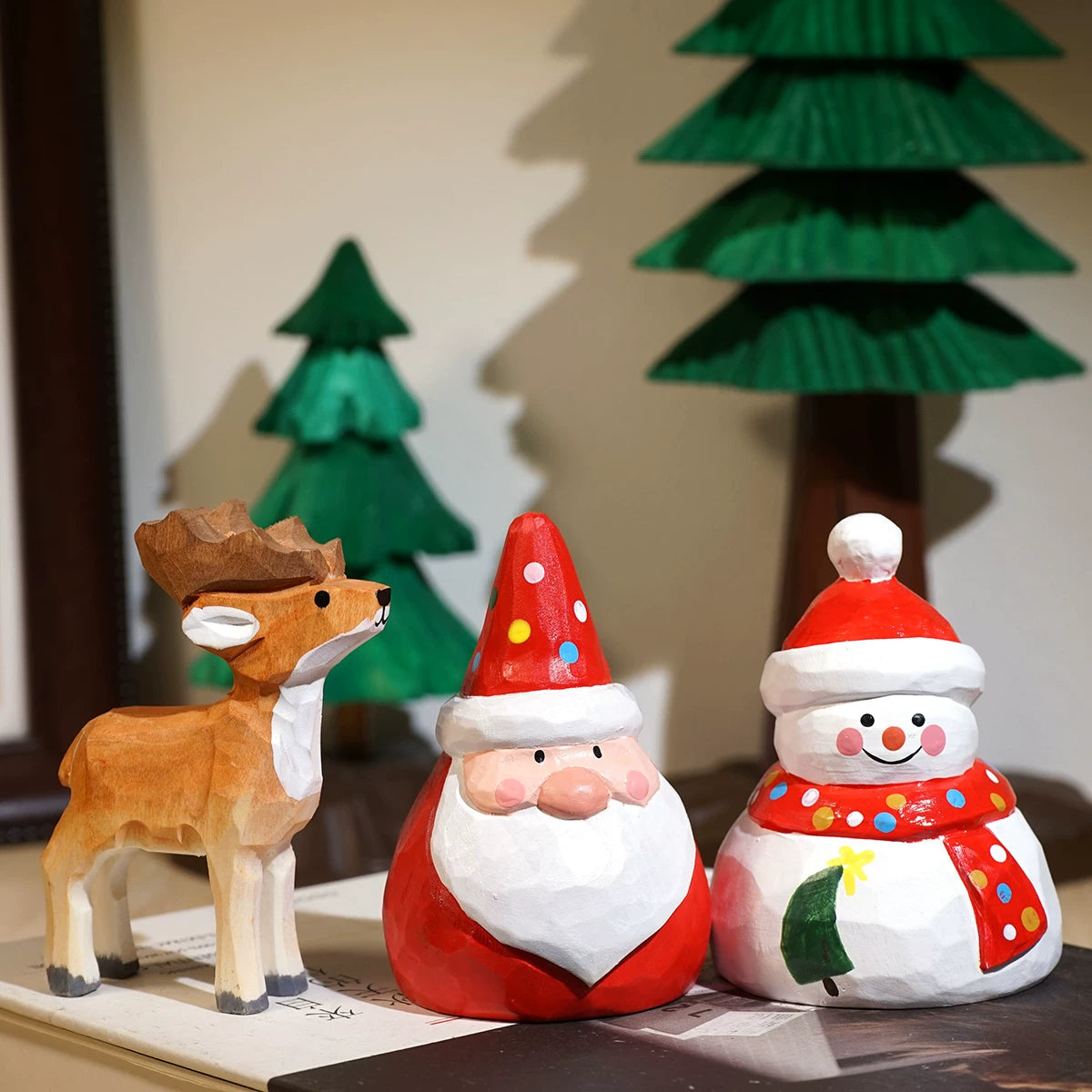 Hand-Carved Wooden Christmas Character Ornaments FantastiKurios