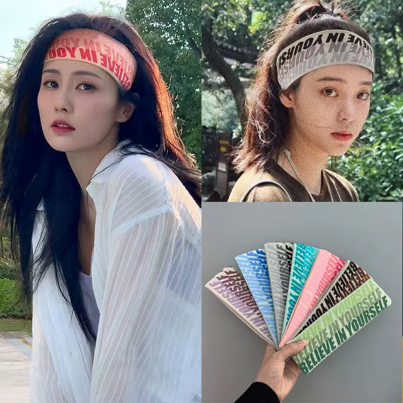 Sporty Lettered Elastic Headband