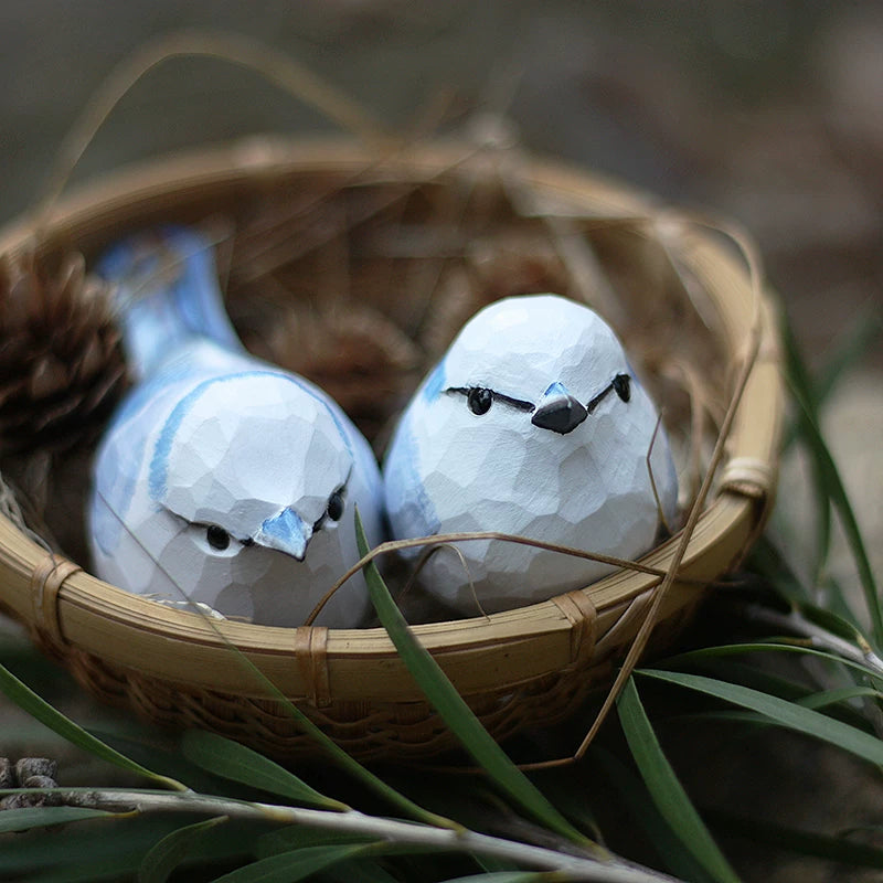 Hand-Carved Wooden Bird Figurine