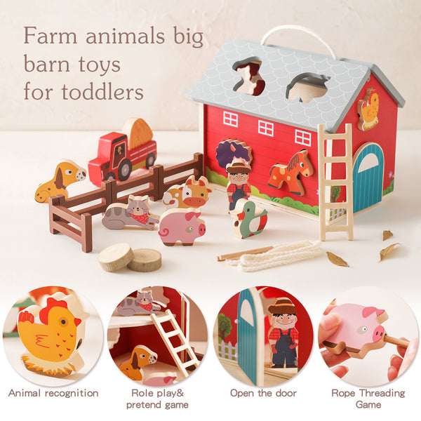 The Little Farmer’s Portable Wooden Barn & Playset