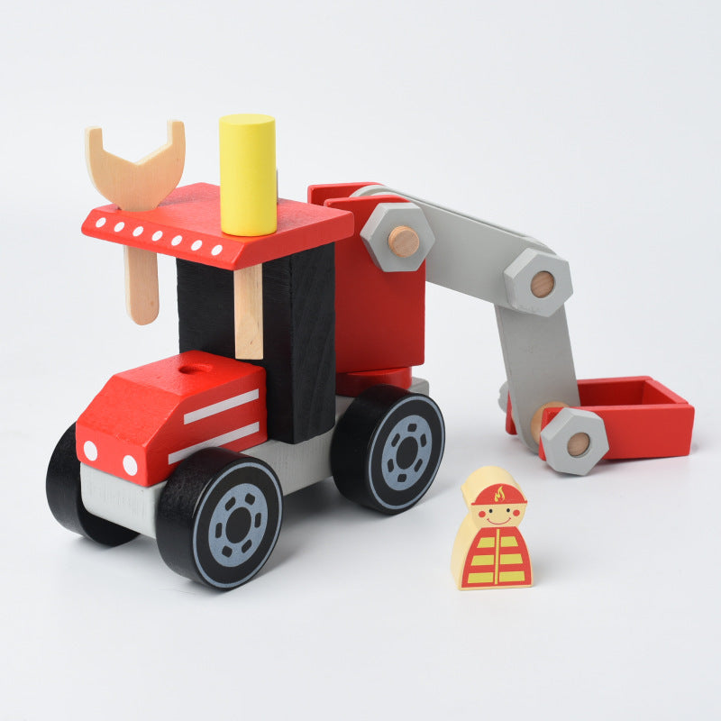 Build-Your-Own Wooden Construction Vehicle Set